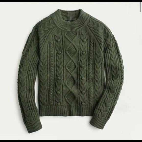 NWT $98 J. Crew Azra Cable Knit Pullover Sweater - Picture 2 of 4